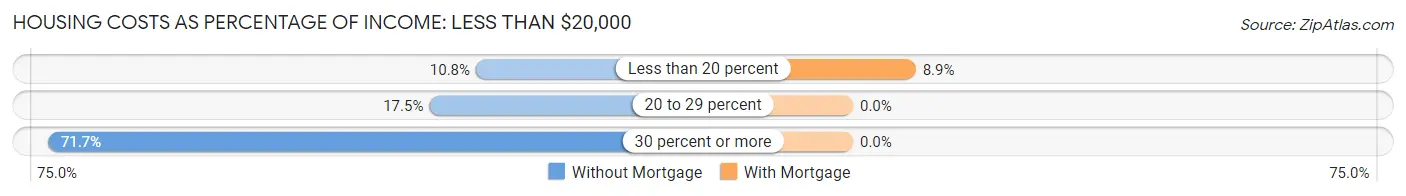 Housing Costs as Percentage of Income in Somerset: <span>Less than $20,000</span>