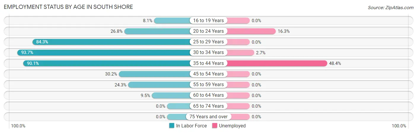 Employment Status by Age in South Shore