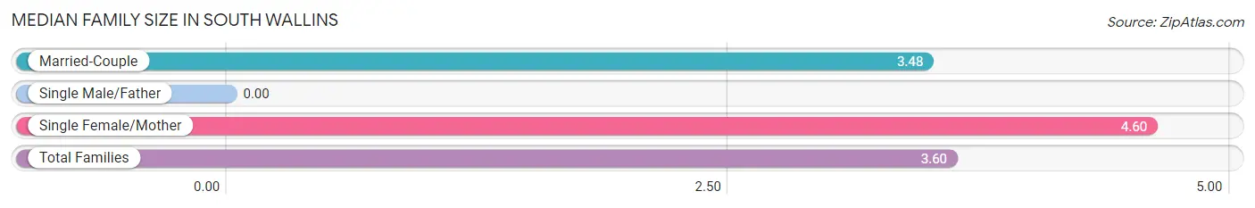 Median Family Size in South Wallins