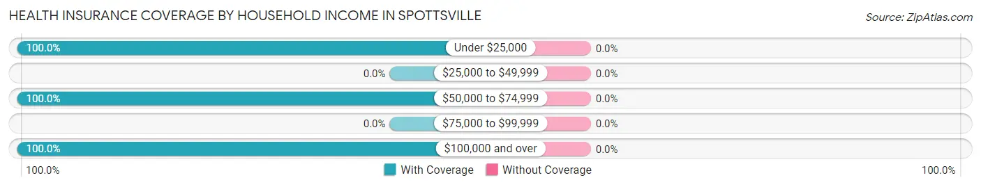 Health Insurance Coverage by Household Income in Spottsville