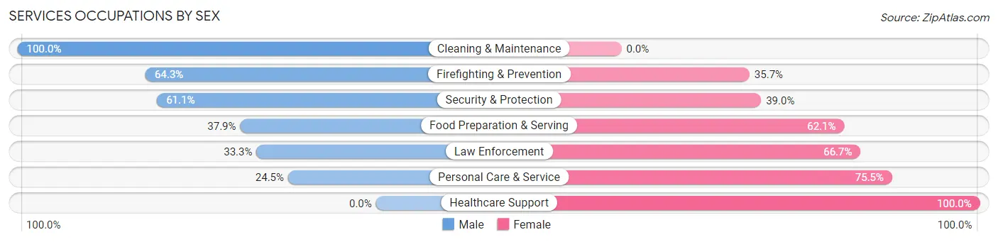Services Occupations by Sex in St Matthews
