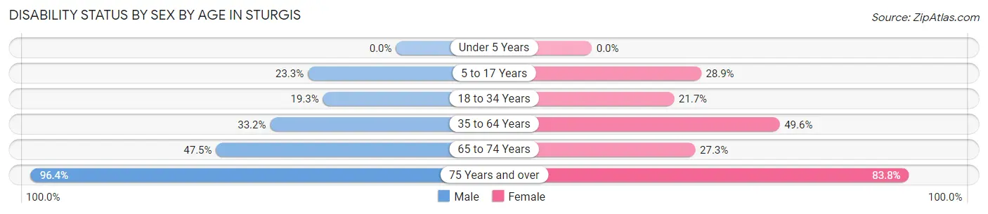 Disability Status by Sex by Age in Sturgis