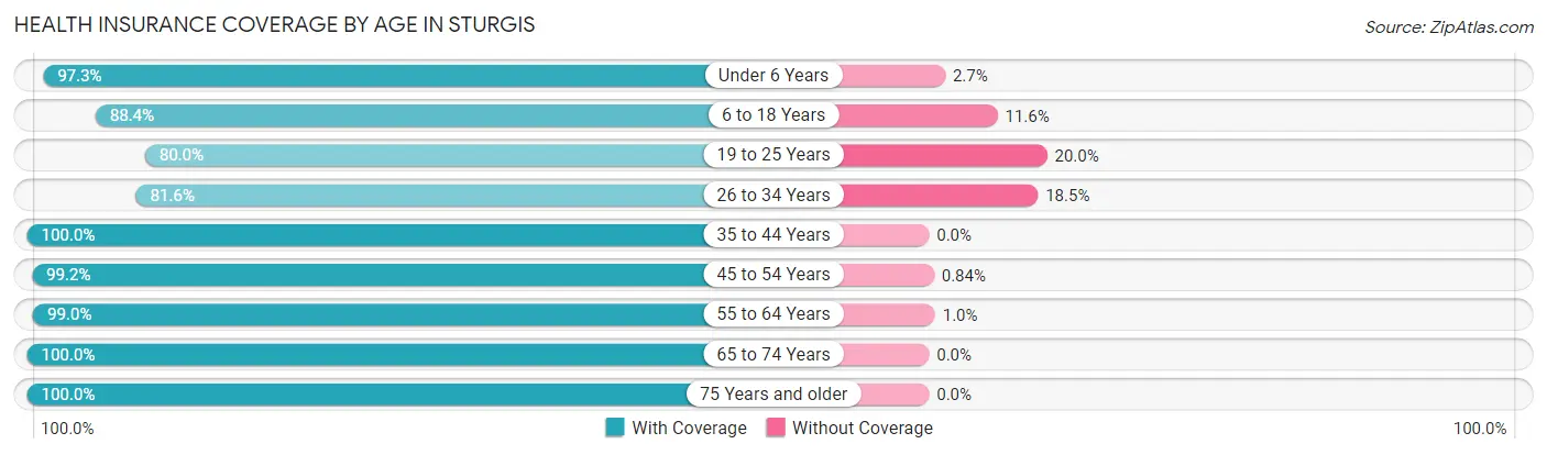 Health Insurance Coverage by Age in Sturgis