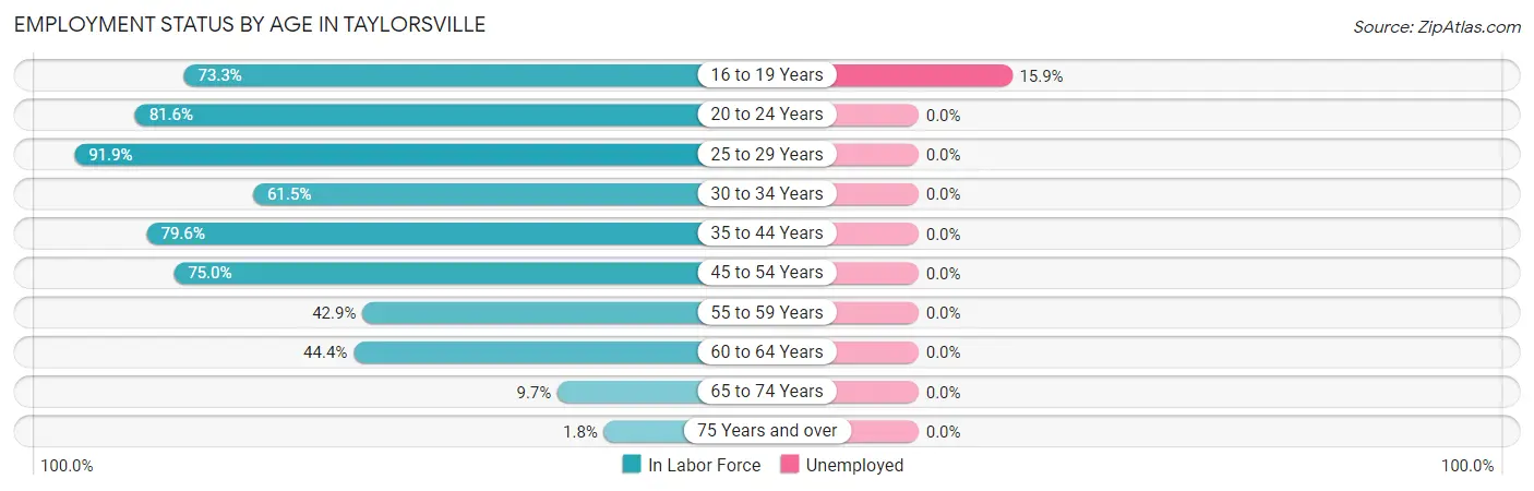 Employment Status by Age in Taylorsville