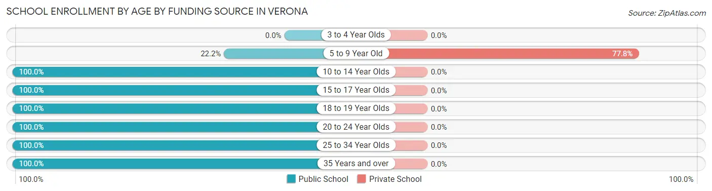 School Enrollment by Age by Funding Source in Verona