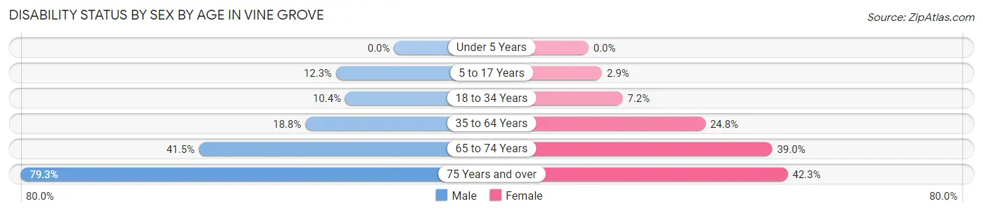 Disability Status by Sex by Age in Vine Grove
