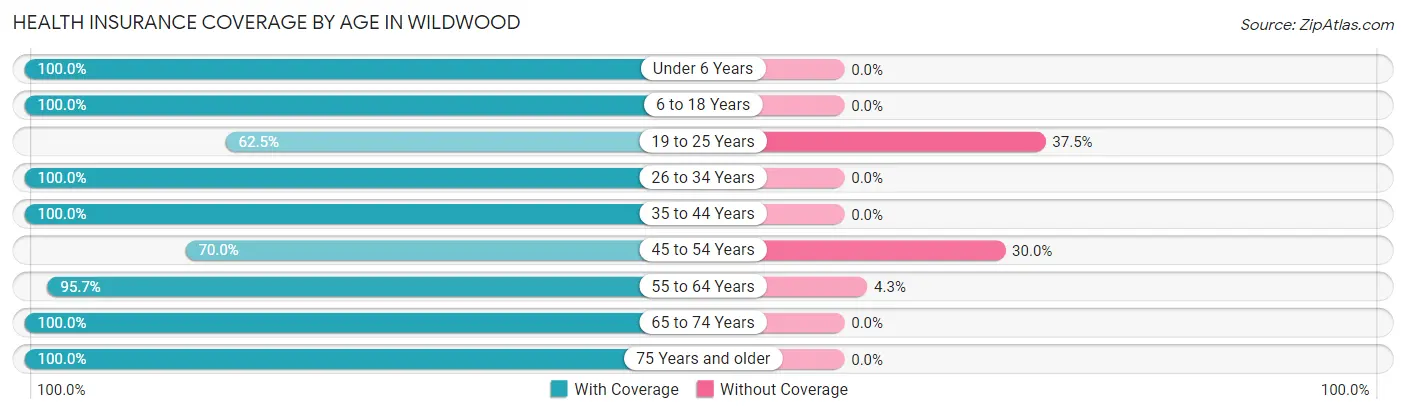 Health Insurance Coverage by Age in Wildwood