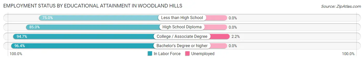 Employment Status by Educational Attainment in Woodland Hills