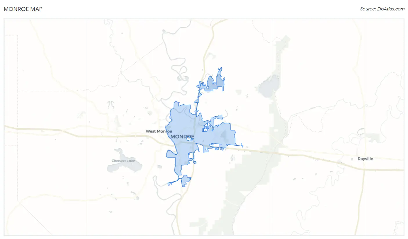 Monroe, LA 2023 Zip Atlas
