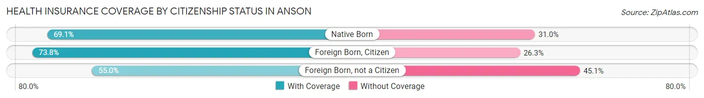 Health Insurance Coverage by Citizenship Status in Anson