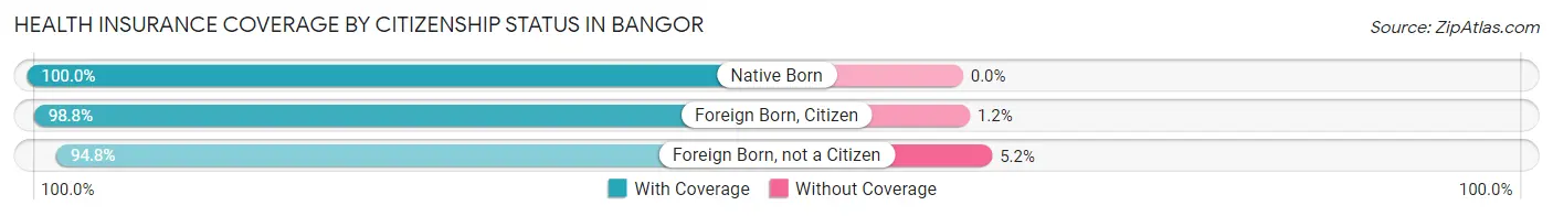 Health Insurance Coverage by Citizenship Status in Bangor