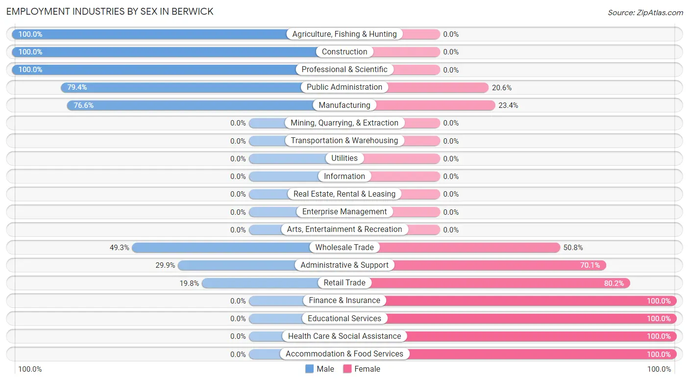 Employment Industries by Sex in Berwick