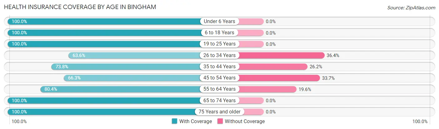 Health Insurance Coverage by Age in Bingham