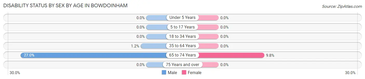 Disability Status by Sex by Age in Bowdoinham