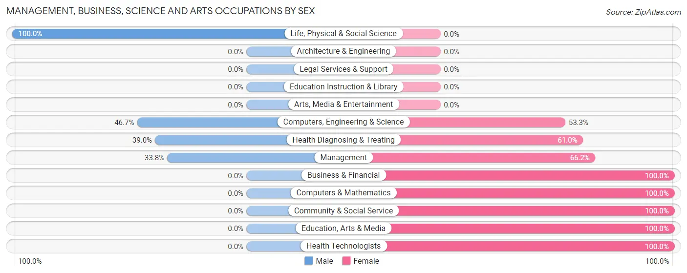 Management, Business, Science and Arts Occupations by Sex in Bucksport