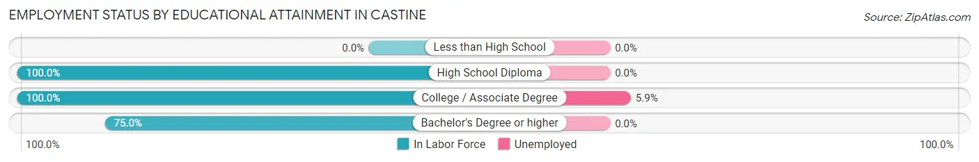 Employment Status by Educational Attainment in Castine
