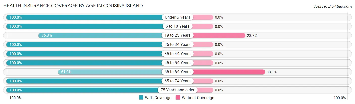 Health Insurance Coverage by Age in Cousins Island