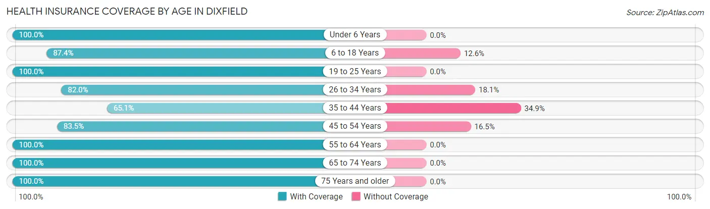 Health Insurance Coverage by Age in Dixfield