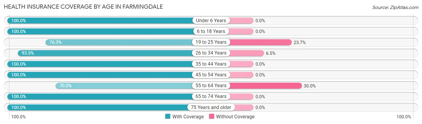 Health Insurance Coverage by Age in Farmingdale