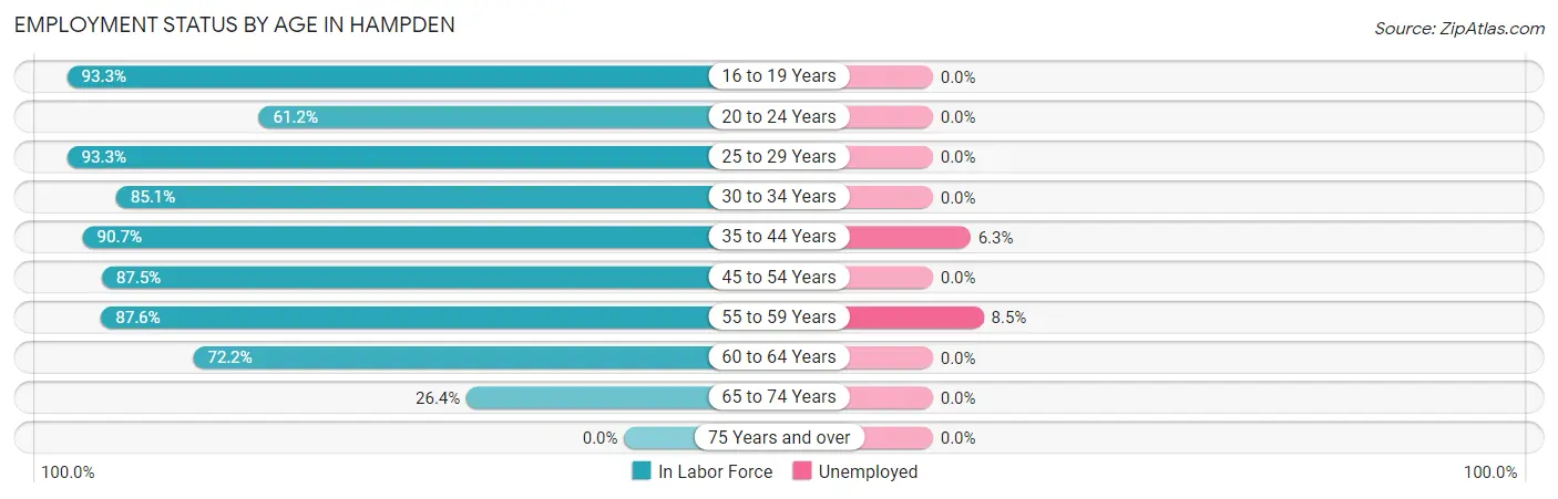 Employment Status by Age in Hampden