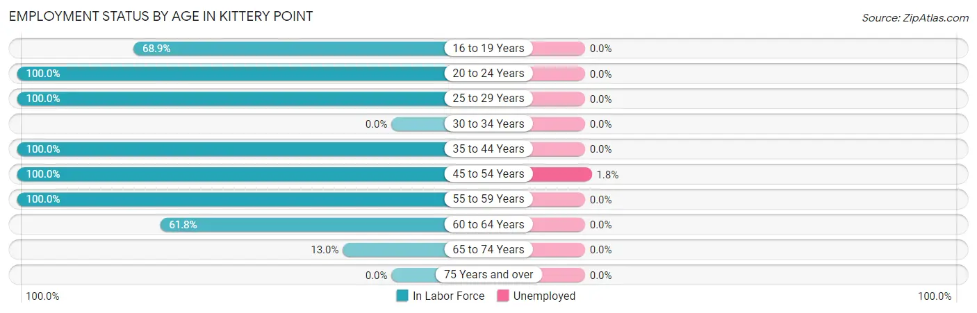 Employment Status by Age in Kittery Point