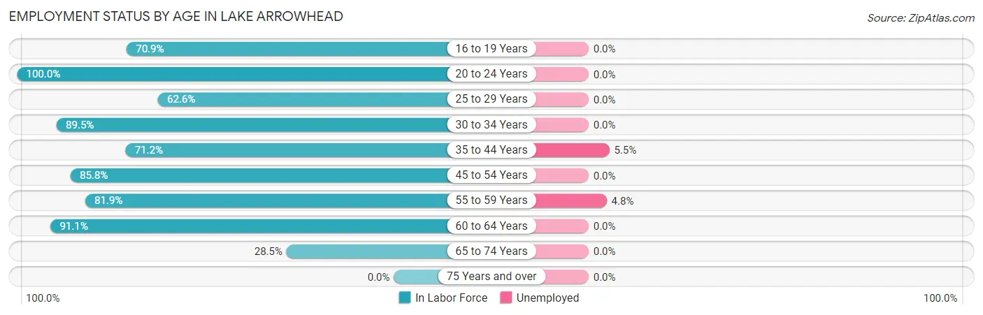 Employment Status by Age in Lake Arrowhead