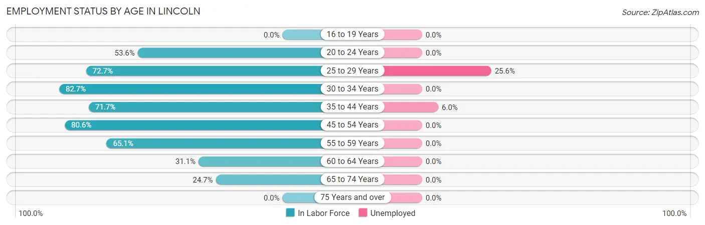 Employment Status by Age in Lincoln