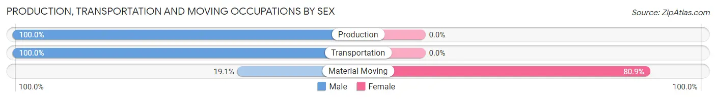 Production, Transportation and Moving Occupations by Sex in Millinocket