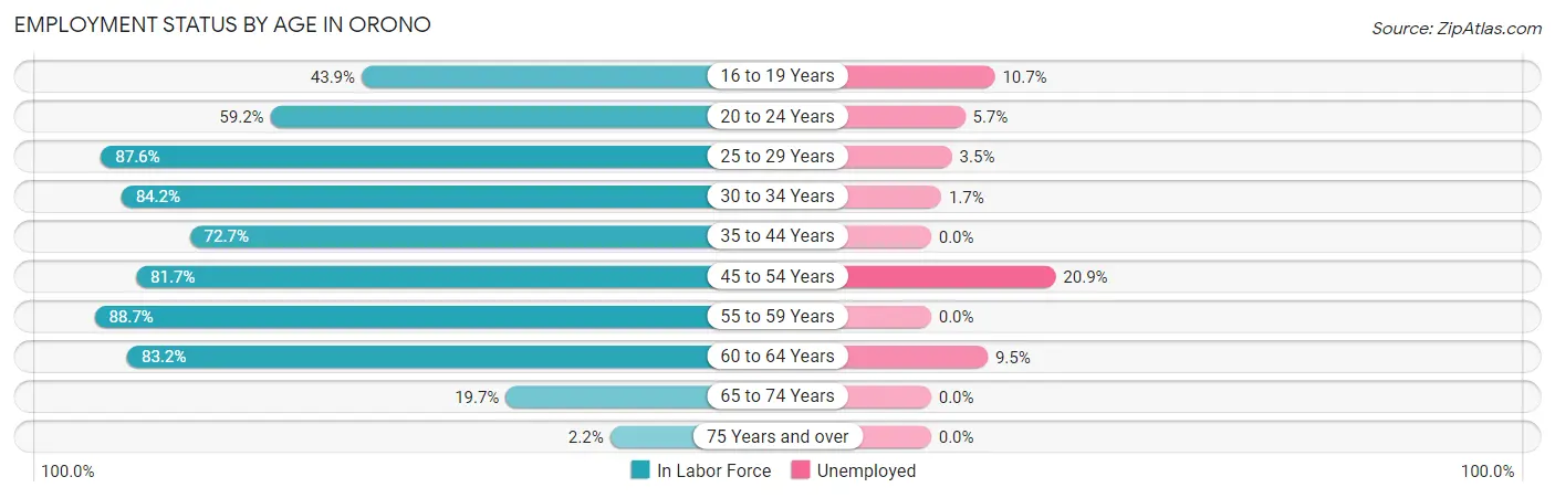 Employment Status by Age in Orono