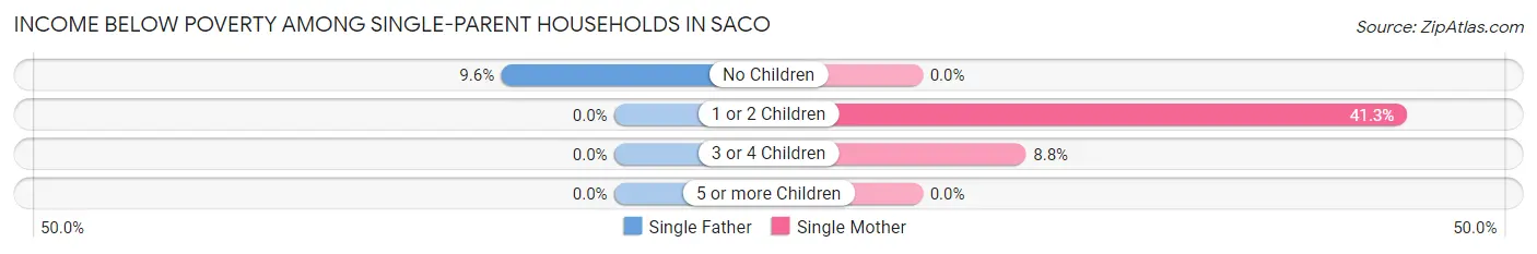 Income Below Poverty Among Single-Parent Households in Saco