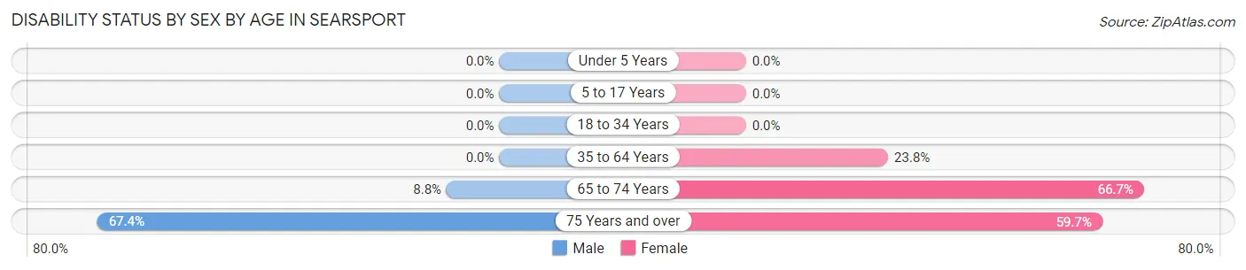 Disability Status by Sex by Age in Searsport