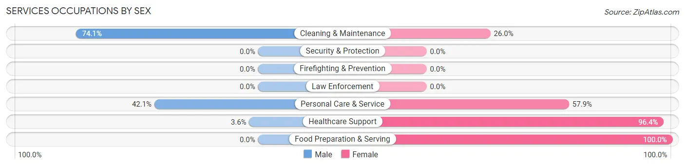 Services Occupations by Sex in Skowhegan