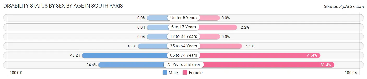 Disability Status by Sex by Age in South Paris