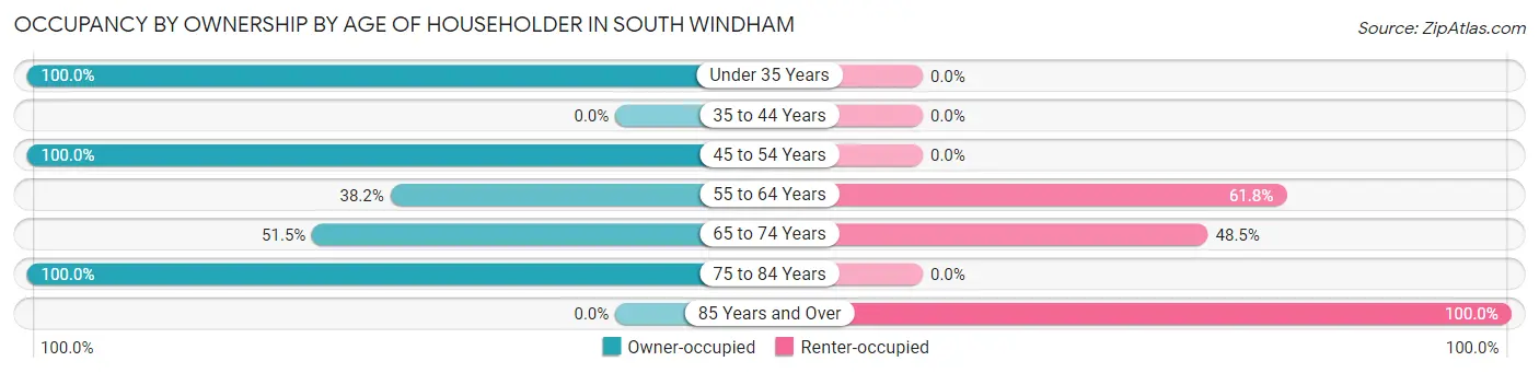 Occupancy by Ownership by Age of Householder in South Windham