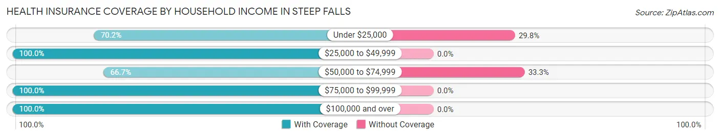 Health Insurance Coverage by Household Income in Steep Falls