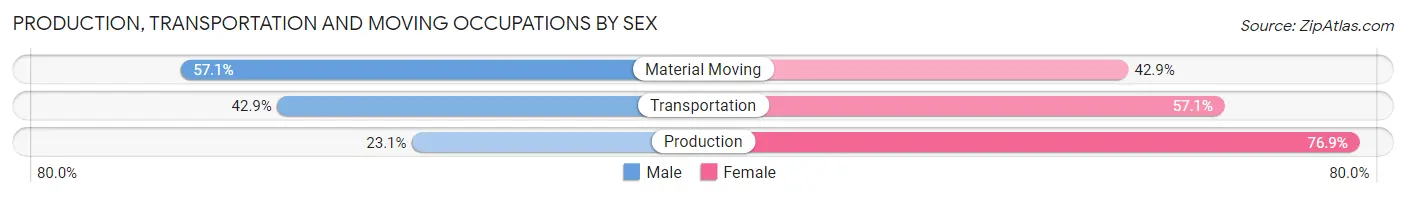 Production, Transportation and Moving Occupations by Sex in Washburn