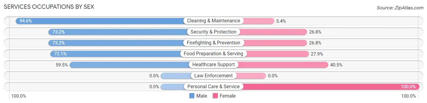 Services Occupations by Sex in Winslow