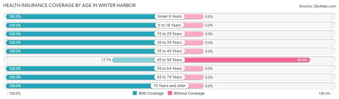Health Insurance Coverage by Age in Winter Harbor