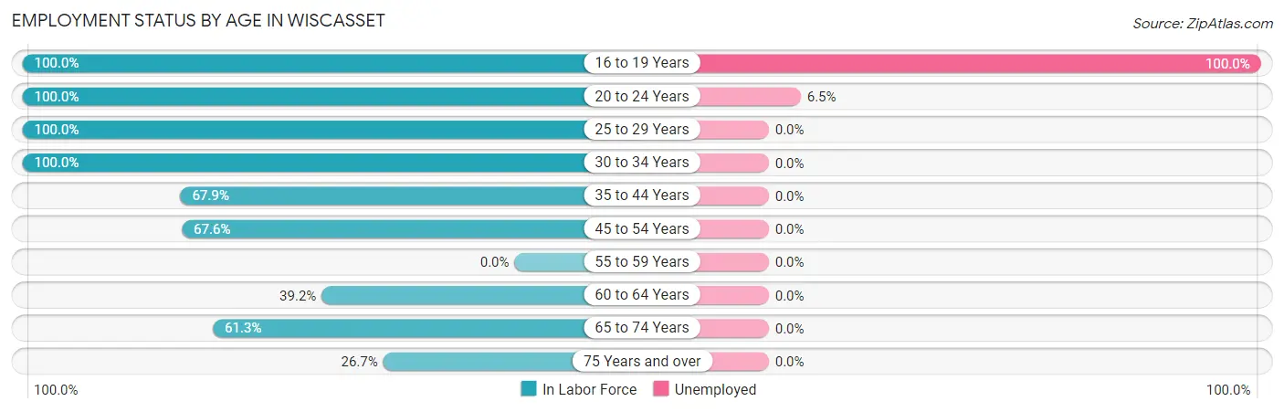 Employment Status by Age in Wiscasset