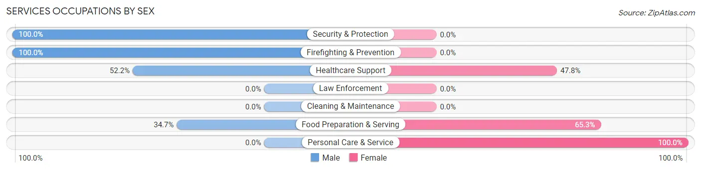 Services Occupations by Sex in York Harbor