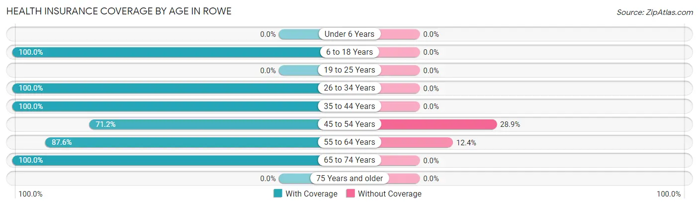 Health Insurance Coverage by Age in Rowe