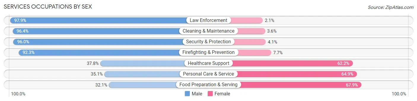 Services Occupations by Sex in Massapequa