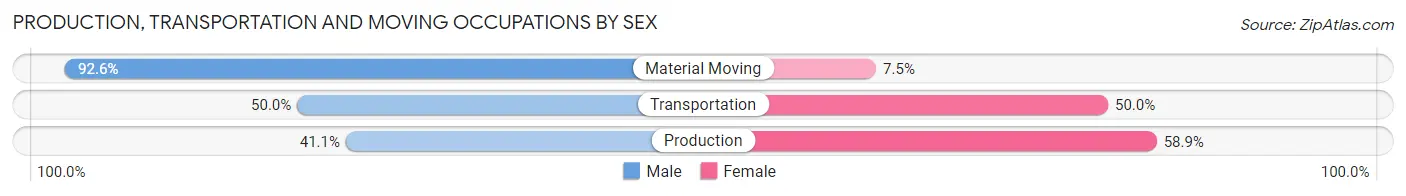 Production, Transportation and Moving Occupations by Sex in Neapolis