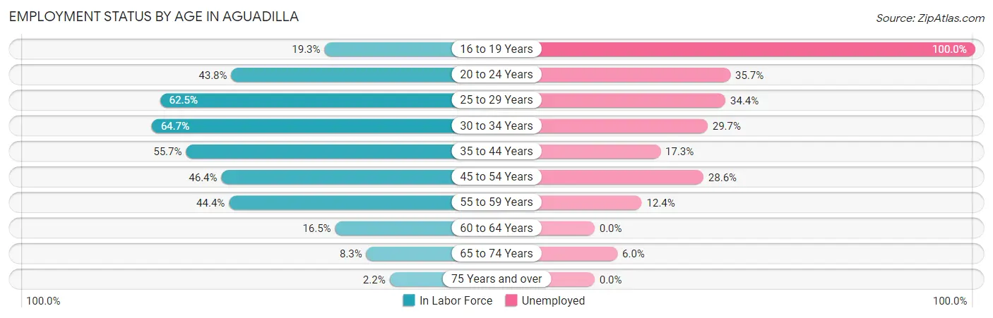 Employment Status by Age in Aguadilla