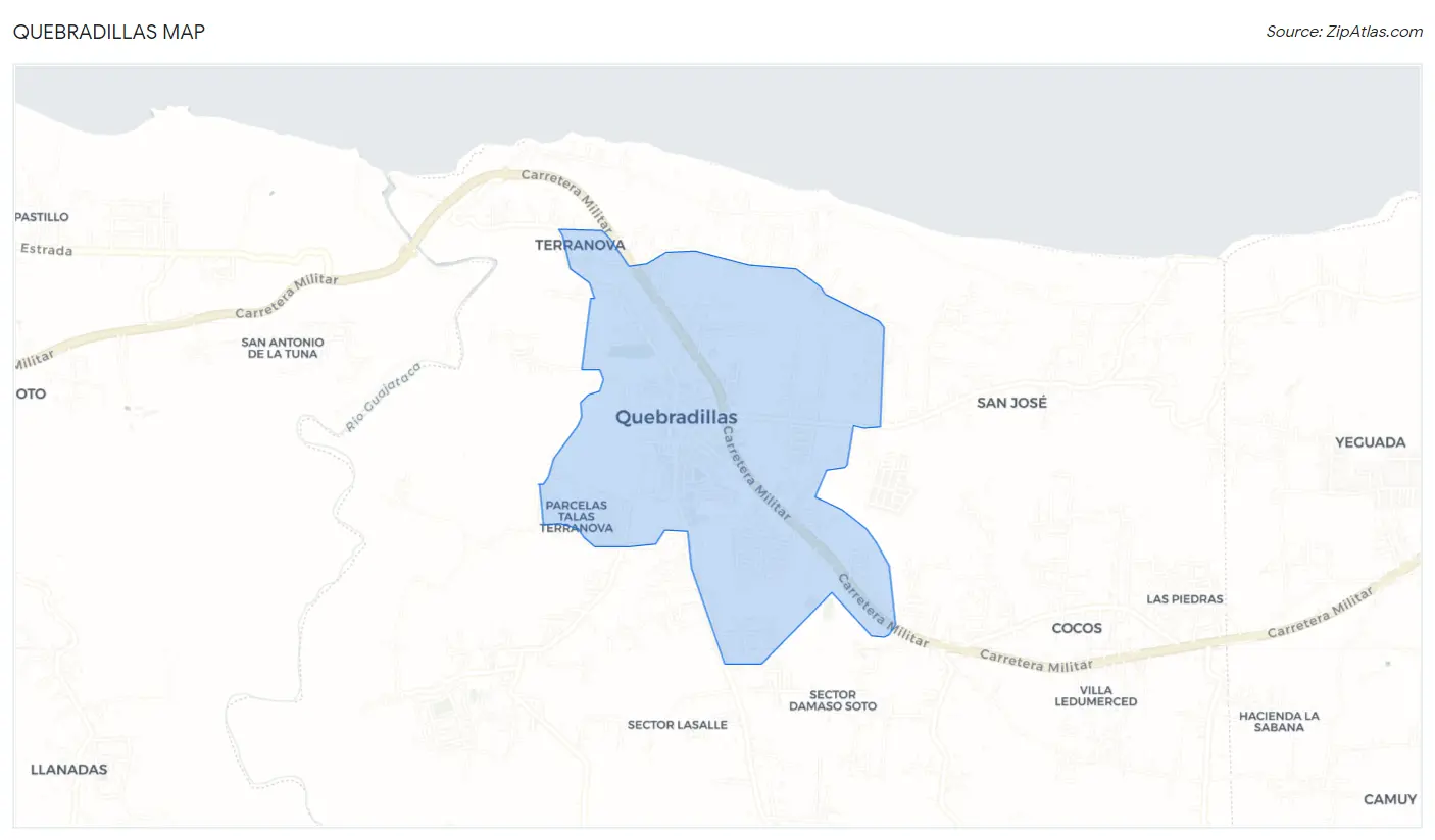 Maps of Quebradillas, Puerto Rico