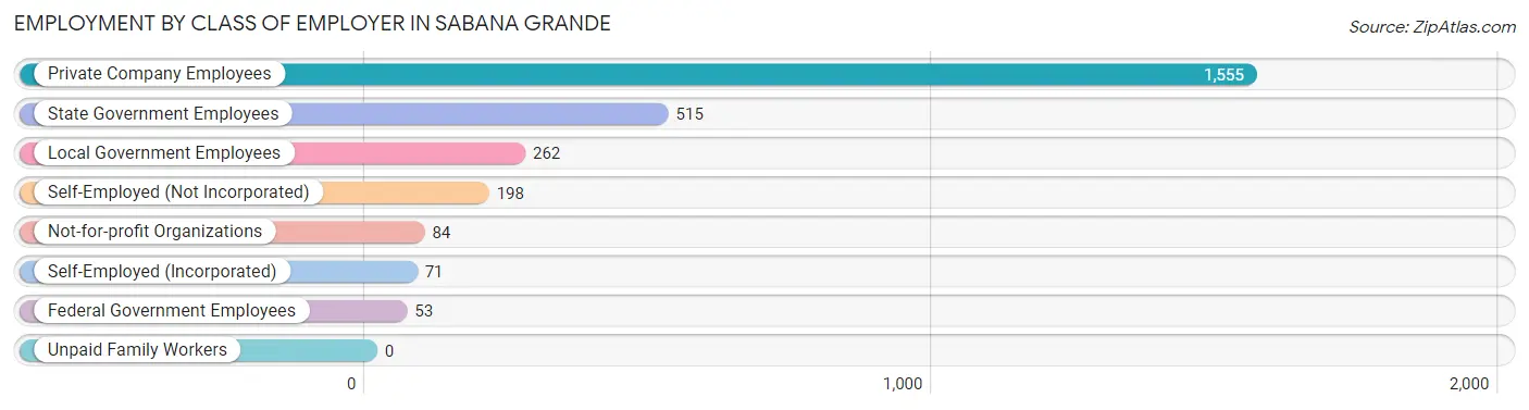 Employment by Class of Employer in Sabana Grande