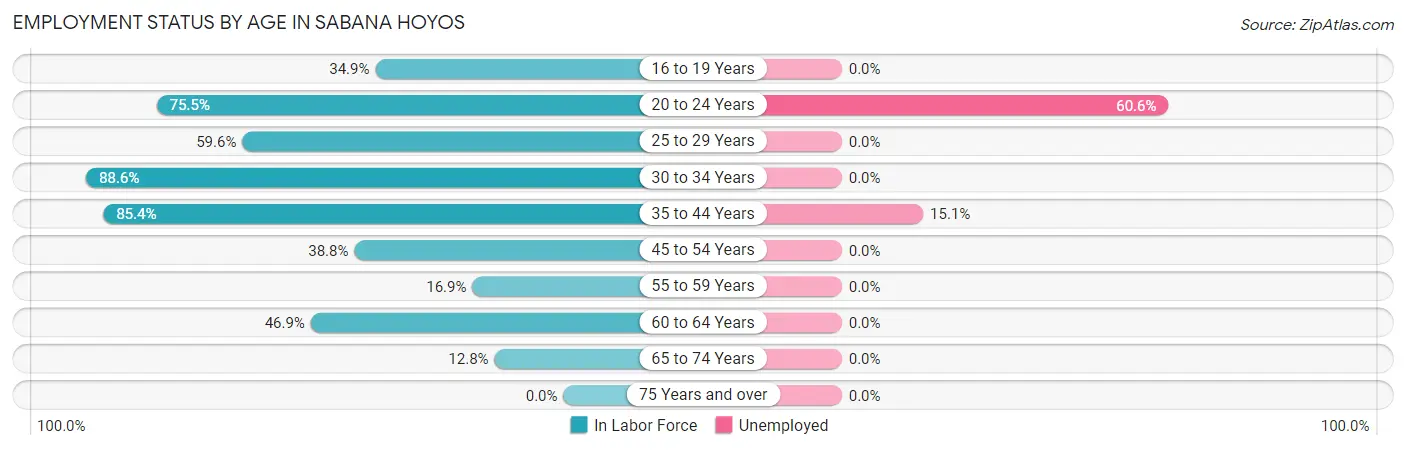 Employment Status by Age in Sabana Hoyos