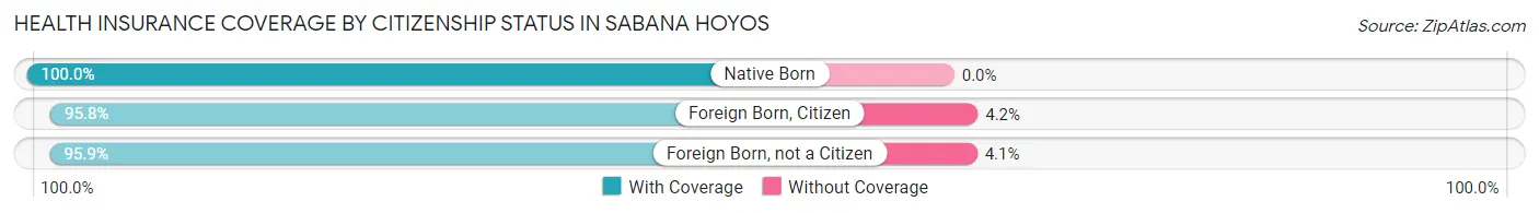 Health Insurance Coverage by Citizenship Status in Sabana Hoyos