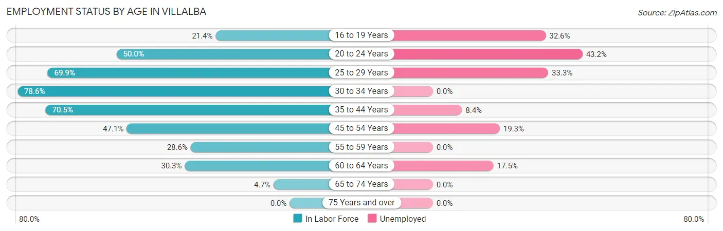 Employment Status by Age in Villalba