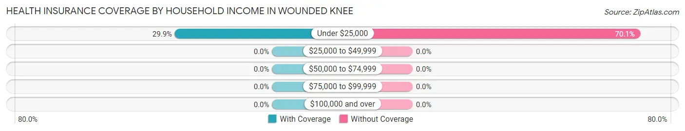 Health Insurance Coverage by Household Income in Wounded Knee